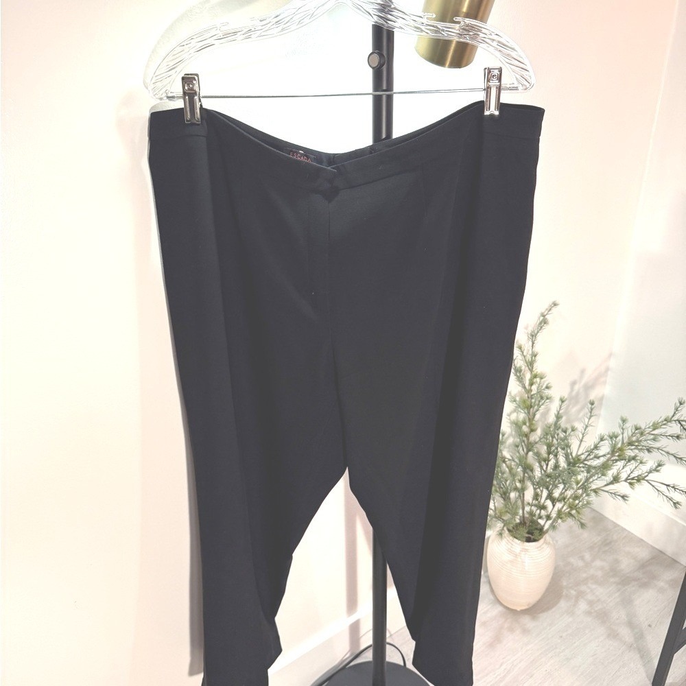 Escada wool pant 46 women's everyday luxury plus size fair straight‎ leg pockets